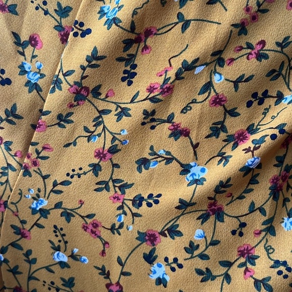 Umgee Mustard Yellow Off Shoulder Ruffled Floral Jumpsuit, Women’s Sz S - Picture 5 of 7